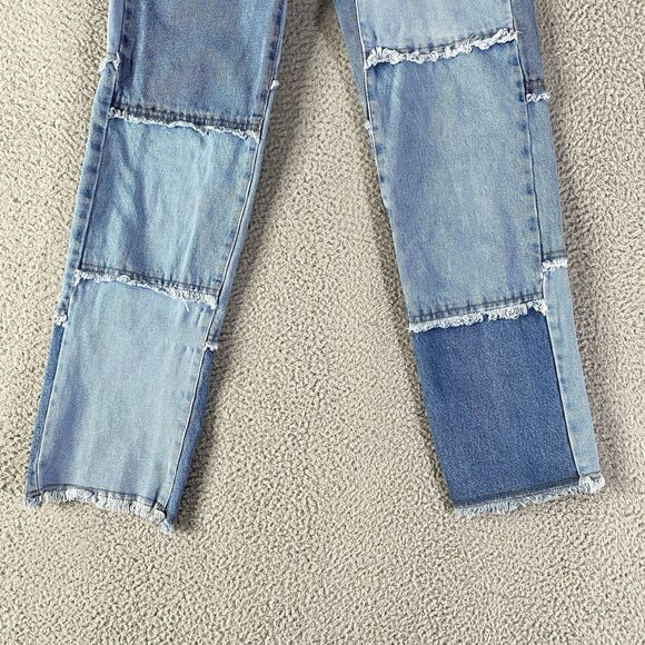 Minga London Patchwork Jeans Womens 24 (25x30) Blue Straight Y2K Made Portugal - Picture 3 of 10